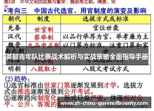 英超青年队比赛战术解析与实战策略全面指导手册